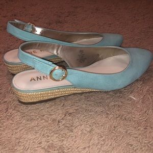 Anne Klein Blue Slingback wedge